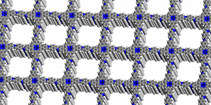 Struktur eines Porphyrin basierten kovalenten organischen Netzwerks