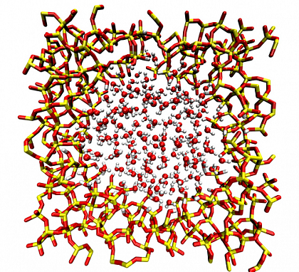 FIG.3 snapshot of the cylindrical silica pore