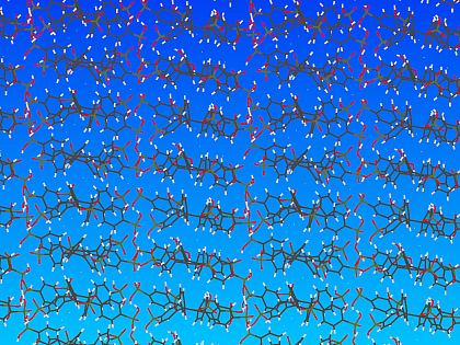 The columnar arrangement promotes proton movement along the stacks 