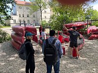 Before our group canoeing adventure in which EVERYBODY STAYED DRY AND NOBODY CAPSIZED... possibly... 